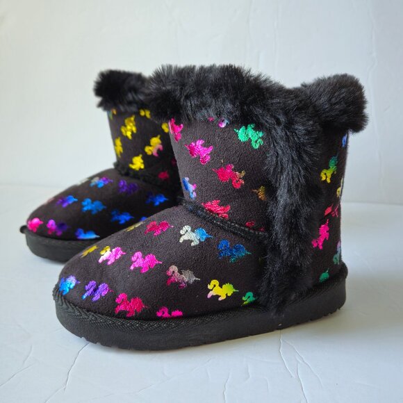 Olivia Miller Toddler Girls Unicorn Flat Heel Ankle Boots NWT Size 9 - Picture 1 of 6